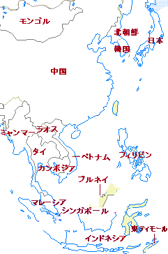 東アジア諸国の地図